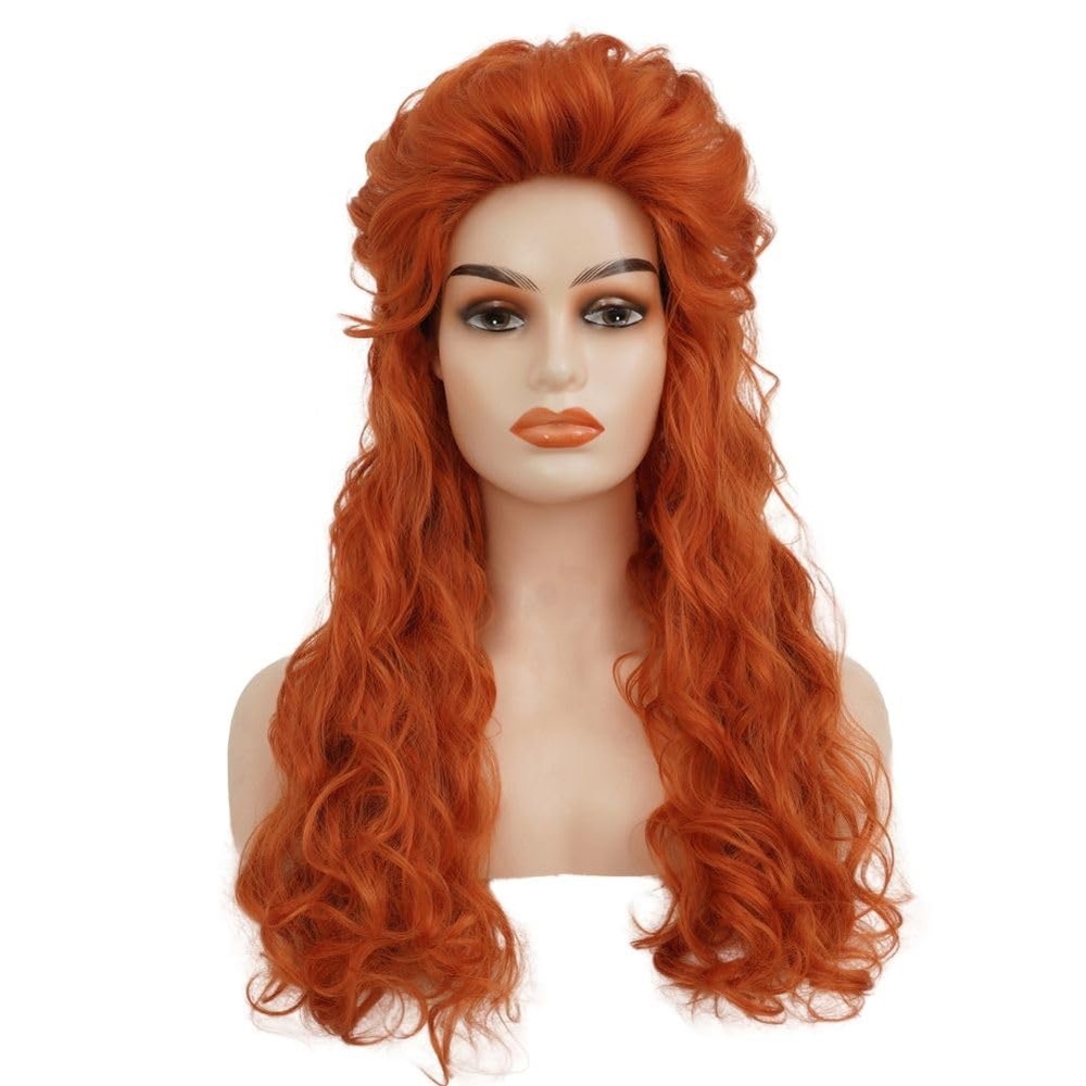 Vibrant Ginger Curly Costume Wig with Styled Volume - Picture 3 of 12